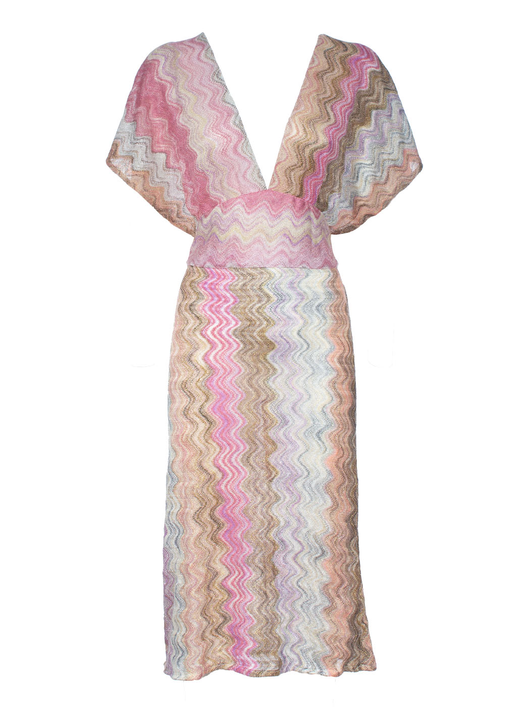 LONG OPEN DRESS DRESS JACQUARD WAVE LUREX, 3TG